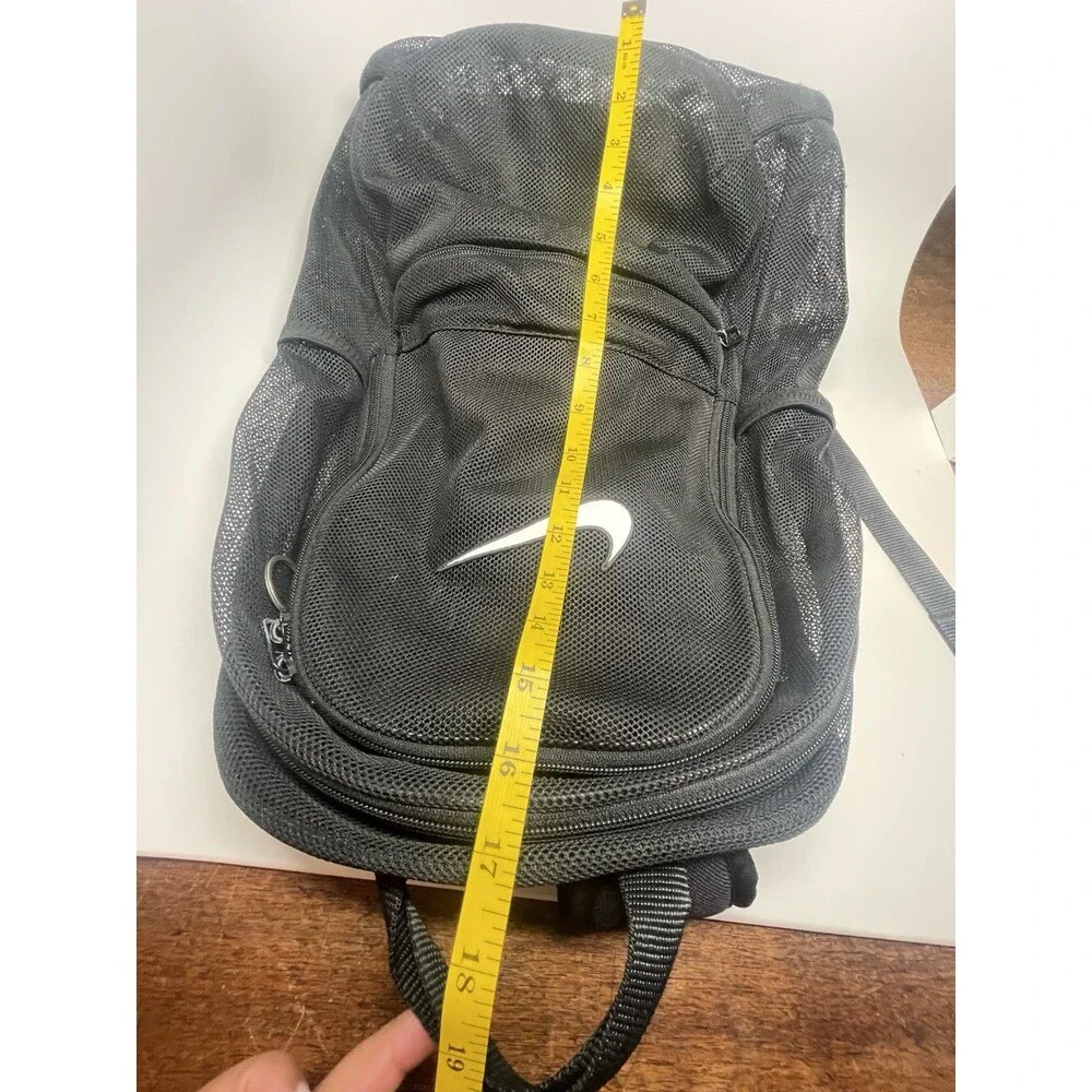 NIKE Brasilia Mesh Backpack 🎒 Black/Black/White, One Size